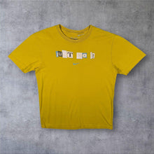 Load image into Gallery viewer, Nike Just Do It Logo Spellout Graphic Yellow Cotton Short Sleeve T-Shirt
