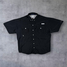 Load image into Gallery viewer, Columbia PFG Bahama Shirt Mens L Black Omni Shade Vented Fishing Short Sleeve
