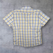 Load image into Gallery viewer, Barbour Mens 3XL XXL Tailored Fit Check Shirt Yellow Blue Short Sleeve Button Down
