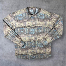 Load image into Gallery viewer, Vintage 90's Jean Chatel Crazy Abstract Patterned Long Sleeve Flannel Shirt
