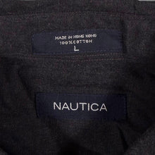 Load image into Gallery viewer, Nautica Classic Dark Grey Mini Pocket Logo Cotton Long Sleeve Shirt

