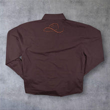 Load image into Gallery viewer, Vintage Resistol Cowboy Western Embroidered Spellout Brown Long Sleeve Popper Shirt
