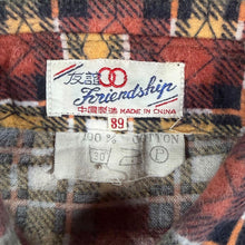 Load image into Gallery viewer, Vintage 80s Friendship Flannel Shirt 39 M 100% Cotton Plaid Chinese Workwear
