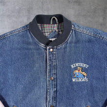 Load image into Gallery viewer, Vintage 90s Kentucky Wildcats NCAA Denim Varsity Jacket XL College Bomber
