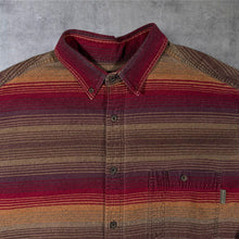 Load image into Gallery viewer, Vintage Woolrich Blanket Stripe Shirt XXL Red Brown Outdoor Flannel Button Up
