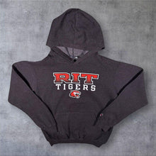 Load image into Gallery viewer, Champion Eco "Rit Tigers" College Spellout Graphic Dark Grey Hoodie
