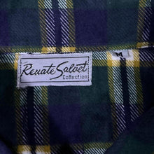 Load image into Gallery viewer, Vintage Renate Solvet Flannel Shirt M L Green Navy Plaid Check Tartan Cotton
