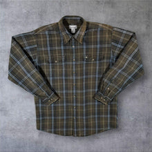 Load image into Gallery viewer, Carhartt Shirt XL Tall Black Blue Green Plaid Heavy Cotton Workwear Check XLT
