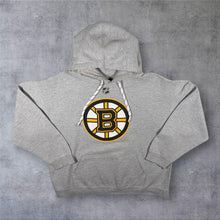 Load image into Gallery viewer, Reebok NHL Boston Bruins Ice Hockey Spellout Graphic Grey Hoodie
