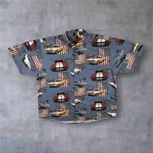 Load image into Gallery viewer, Vintage Clearwater Outfitters USA Muscle Car All-Over Print Patterned Short Sleeve Shirt
