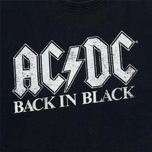 Load image into Gallery viewer, AC/DC "Back In Black" Logo Spellout Graphic Hard Rock Band T-Shirt
