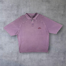 Load image into Gallery viewer, Vintage Weird Fish Quarter Zip Polo Shirt Large Washed Purple Fish Logo

