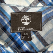 Load image into Gallery viewer, Timberland Earthkeepers "Regular Fit" Blue White Check Linen Short Sleeve Shirt
