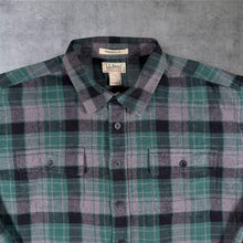 Load image into Gallery viewer, Vintage LL Bean Chamois Cloth Shirt XXL Green Plaid Heavyweight Flannel Workwear 2XL
