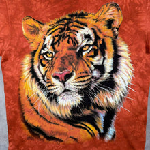 Load image into Gallery viewer, Vintage The Mountain (2000) Tiger Animal Wildlife Graphic Orange Tie Dye T-Shirt
