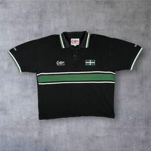 Load image into Gallery viewer, Vintage Cotton Traders Devon Rugby Union Black Green Short Sleeve Polo Shirt
