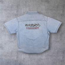 Load image into Gallery viewer, Harley Davidson 100th Anniversary Denim Shirt XL 2003 Y2K Embroidered Biker
