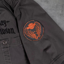 Load image into Gallery viewer, Harley Davidson Genuine MotorClothes Mens L Grey Embroidered Biker Shirt
