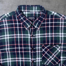 Load image into Gallery viewer, Vintage 90s Vesta Flannel Shirt Mens XL 44 Green Tartan Plaid Grunge Cotton
