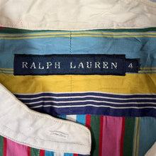 Load image into Gallery viewer, Vintage Ralph Lauren Multi Colour Striped Longline Collarless Long Sleeve Cotton Shirt
