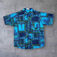 Load image into Gallery viewer, Vintage Thai Silk Crazy Abstract Patterned Short Sleeve Shirt
