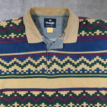 Load image into Gallery viewer, Vintage Wrangler Western Aztec Native American Patterned Short Sleeve Polo Shirt
