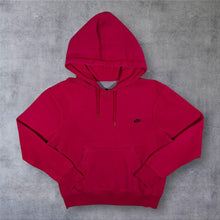 Load image into Gallery viewer, Nike Sportswear Red Classic Pullover Hoodie M Black Embroidered Swoosh
