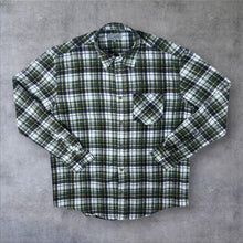 Load image into Gallery viewer, Vintage Lecanto Navy Khaki Yellow Plaid Check Long Sleeve Button-Up Flannel Shirt
