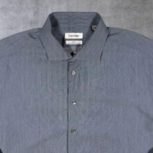 Load image into Gallery viewer, CK Calvin Klein "Slim Fit Performance Non Iron" Blue Long Sleeve Cotton Dress Shirt
