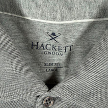 Load image into Gallery viewer, Hackett London Grey Button Down Long Sleeve Cotton Silk Blend Polo Shirt
