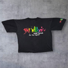 Load image into Gallery viewer, Vintage Fat Willy's Surf Shack "Blackpool" Surfer Tourist Graphic Faded Black T-Shirt
