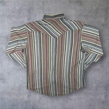 Load image into Gallery viewer, Vintage Western Frontier Pearl Snap Shirt XL Made USA Cowboy Striped 90s
