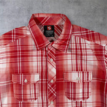 Load image into Gallery viewer, Southpole Mens L Red Plaid Shirt Y2K Hip Hop Streetwear Short Sleeve 2000s
