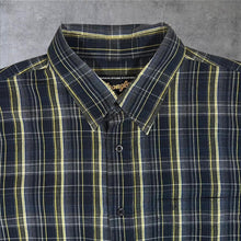 Load image into Gallery viewer, Early 00's Wrangler Navy Blue Yellow Plaid Check Long Sleeve Cotton Shirt
