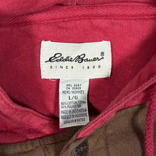 Load image into Gallery viewer, Vintage 90s Eddie Bauer Colour Block Henley Hoodie L Faded Outdoor Pullover
