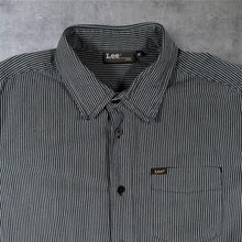 Load image into Gallery viewer, Early 00's Lee Classic Grey Black Striped Long Sleeve Cotton Shirt
