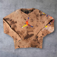 Load image into Gallery viewer, Jordan Jumpman Logo Spellout Graphic Tan-Brown Tie Dye Sweatshirt
