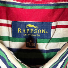 Load image into Gallery viewer, Rappson Retro Striped Shirt M 39/40 Red Green Navy Short Sleeve Button Down
