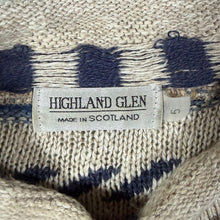 Load image into Gallery viewer, Vintage Highland Glen Jumper 5 L Cotton Linen Made Scotland Geometric Mock Neck
