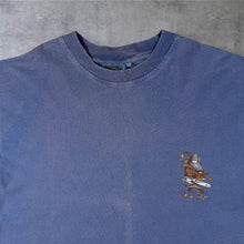 Load image into Gallery viewer, Early 00's Weird Fish Chainsaw Cartoon Graphic Faded Blue Cotton T-Shirt
