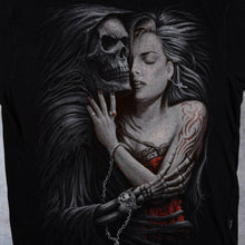 Load image into Gallery viewer, Early 00's Spiral Direct Gothic Fantasy Grim Reaper Graphic Black Cotton T-Shirt
