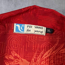 Load image into Gallery viewer, Vintage Fei Yang Goth Y2k Traditional Dragon Graphic Red Short Sleeve Shirt
