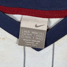 Load image into Gallery viewer, Early 00's Nike USA Navy Blue White Pinstriped Cotton Short Sleeve V-Neck T-Shirt

