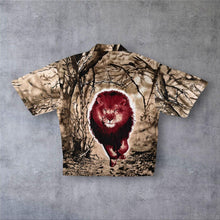 Load image into Gallery viewer, Vintage V Sport Y2K Lion Animal Wildlife Patterned Polyester Short Sleeve Shirt
