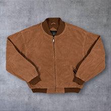 Load image into Gallery viewer, Vintage Croft &amp; Barrow Brown Genuine Leather Bomber Jacket Mens Large L Y2K
