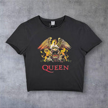 Load image into Gallery viewer, Amplified "Queen" Rock Music Band Graphic Washed Black Short Sleeve T-Shirt
