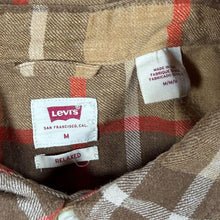 Load image into Gallery viewer, Levi's "Relaxed" Red Tab Brown Beige Red Plaid Check Long Sleeve Cotton Hemp Shirt

