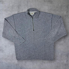 Load image into Gallery viewer, Vintage 90's Aquila Grey Black Navy Cotton 1/4 Zip Long Sleeve Pullover Shirt
