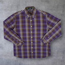 Load image into Gallery viewer, GANT Mens Shirt L Purple Brown Check Plaid Regular Fit Long Sleeve Preppy
