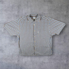 Load image into Gallery viewer, Hackett London Blue Brown White Check Cotton Short Sleeve Shirt
